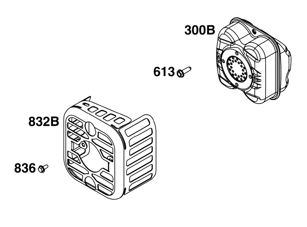 Exhaust Group Diagram and Parts List for 9P602-0121-H1  Briggs and Stratton Engine